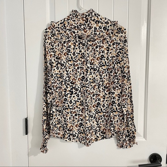 NWT Anthropologie Leopard Prints Button-down Shirt - Picture 9 of 10